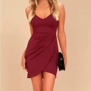 Lulus Forever Your Girl Wine Red Bodycon Dress